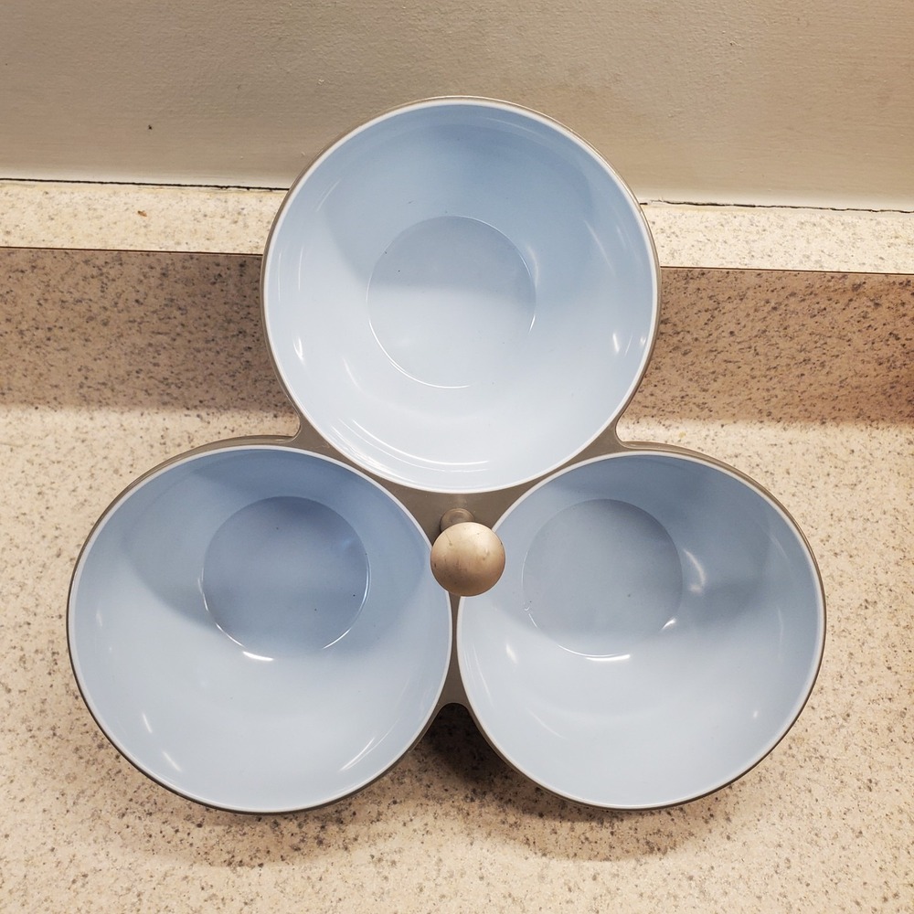 New Place Melamine Condiment 3 Section Compartment Dips Appetizers Serving Dish